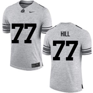Men's Ohio State Buckeyes #77 Michael Hill Gray Nike NCAA College Football Jersey Sport DHB4644WA